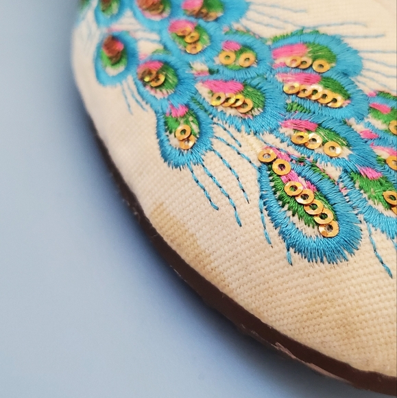 EUC Asian Style Mary Jane HiTop Ankle Flats Shoes Peacock Sz 9 - Picture 11 of 14